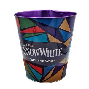 Disney Snow White Movie 130oz Stained Glass Popcorn Bucket Tin Metal 2025
